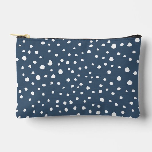 Pochette À Accessoires Spots Dalmatiens Bleus Marine, Points Dalmatiens, (Recto)