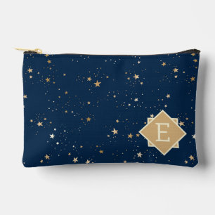 Pochette À Accessoires Star d'or sur le Motif de nuit bleu