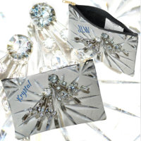 Strass Art Déco Vintage Élégant Gris Argenté