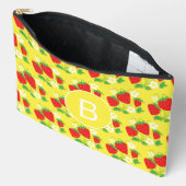 Pochette À Accessoires Strawberry and Flower Yellow Pattern Monogrammed (Ouvrir)