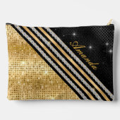 Pochette À Accessoires Style Crystal Gold et noir Personnalisé (Verso)