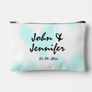 Pochette À Accessoires style de texte minimal simple blanc mariage cœur b