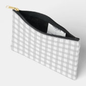 Pochette À Accessoires Style Gingham simple carreau gris clair (Ouvrir)