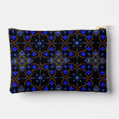 Pochette À Accessoires Style Girly Blue & Gold Dot Art Mandala Motif (Verso)