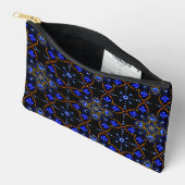 Pochette À Accessoires Style Girly Blue & Gold Dot Art Mandala Motif (Ouvrir)