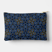 Pochette À Accessoires Style Girly Blue & Gold Dot Art Mandala Motif (Verso)