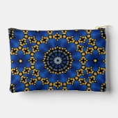 Pochette À Accessoires Style Girly Blue & Gold Dot Art Mandala Motif (Verso)