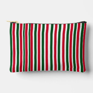 Pochette À Accessoires Sucre de canne rouge et vert Stripes de Noël