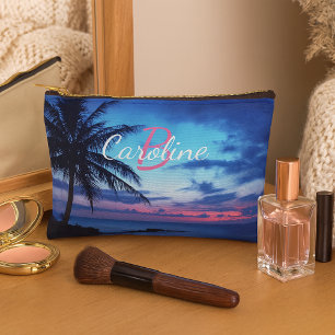 Pochette À Accessoires Summery moderne Tropical Island Beach Sunset Photo