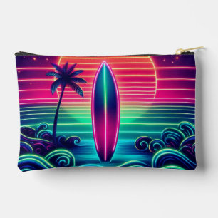 Pochette À Accessoires Surfer sur le Neon Sunset Ziphed Pouch