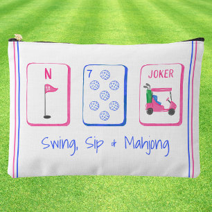 Pochette À Accessoires Swing, Sip, Mahjong / Tuile de Mahjong de Golf