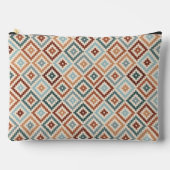 Pochette À Accessoires Symbole bloc aztèque Motifs Teals Crm Terracottas (Recto)
