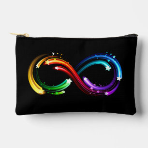 Pochette À Accessoires Symbole de l'infini des comètes arc-en-ciel