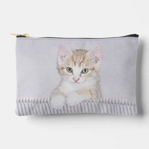 Pochette À Accessoires Tabby Kitten Orange Peinture Cute Art Original