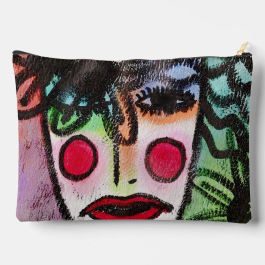 Pochette À Accessoires Tableau Abstrait original d'une femme (Verso)