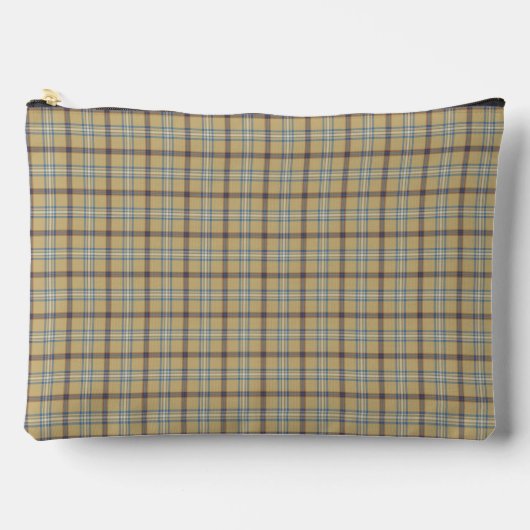 Pochette À Accessoires Tan and Wedgewood Blue Plaid (Recto)