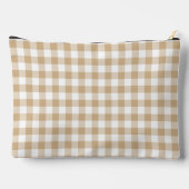 Pochette À Accessoires Tan Beige White Gingham Plaid (Verso)