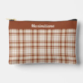 Pochette À Accessoires Tartan - Brown de ciment - PETITE poche d'accessoi (Recto)