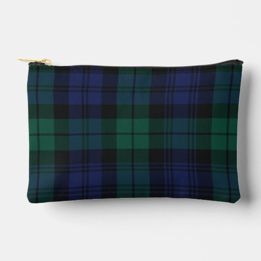 Pochette À Accessoires Tartan Plaid Rustique Vert Classique (Recto)