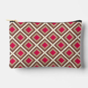 Pochette À Accessoires Taupe, Taupe Légère, Diamants Ikat Rose Chaud STay