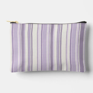 Pochette À Accessoires Teintes de lavande sur fond ivoire rayé