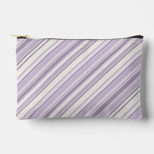 Pochette À Accessoires Teintes de lavande sur fond ivoire rayé