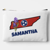 Pochette À Accessoires Tennessee Drapeau et Fleur pourpre Iris Texte pers (Recto)