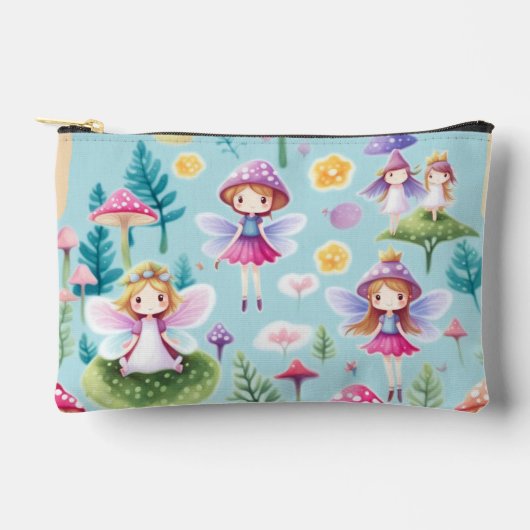 Pochette À Accessoires Terre de fées, de feuilles et de champignons (Recto)