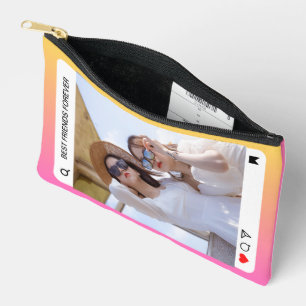 Pochette À Accessoires texte de photo personnalisé instagram rose moderne