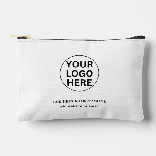 Pochette À Accessoires Texte et logo personnalisés l Promotionnels noir e (Recto)