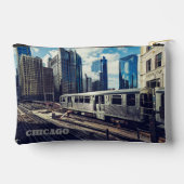 Pochette À Accessoires Texte personnalisé Chicago USA (Verso)