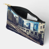 Pochette À Accessoires Texte personnalisé Chicago USA (Ouvrir)