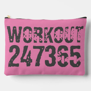 Pochette À Accessoires Texte usé et rayé Workout 247365 rose