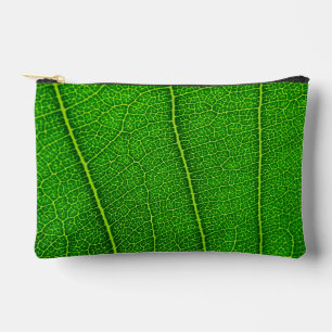 Pochette À Accessoires Texture de feuille verte abstraite