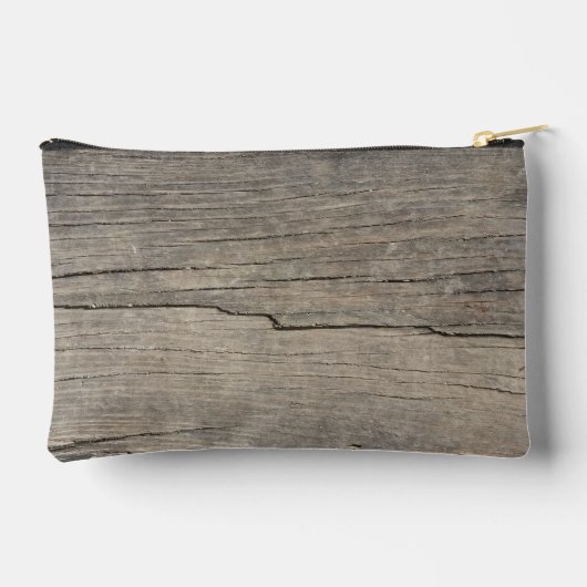 Pochette À Accessoires Texture en bois rustique Cool personnalisé (Verso)