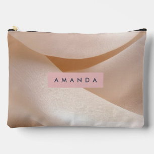 Pochette À Accessoires Texture minimale de tissu souple de pastel personn