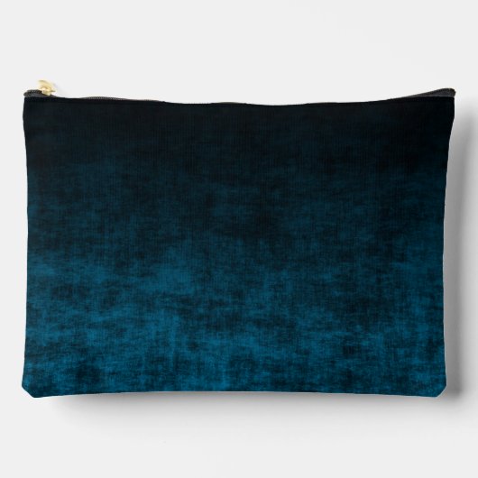 Pochette À Accessoires Texture Ombrée Grunge Noir et Sarcelle (Recto)