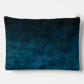 Pochette À Accessoires Texture Ombrée Grunge Noir et Sarcelle (Verso)