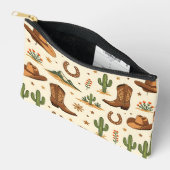Pochette À Accessoires Thème de pays occidental avec cactus (Ouvrir)