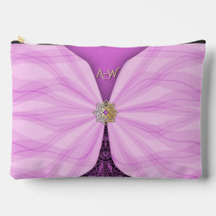 Pochette À Accessoires Tissu Illusion de Luxe Orchidée Rose avec Monogram