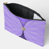 Pochette À Accessoires Tissu Illusion de Luxe Violet Monogrammé (Ouvrir)