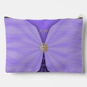 Pochette À Accessoires Tissu Illusion de Luxe Violet Monogrammé (Verso)