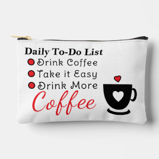 Pochette À Accessoires To-do list coffee lovers white red