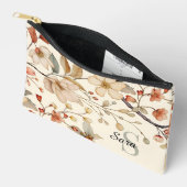 Pochette À Accessoires Toile de Monogramme Floral Rustique (Ouvrir)