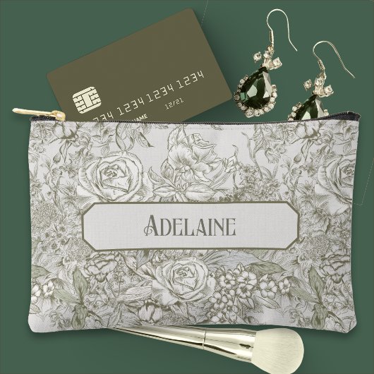 Pochette À Accessoires Toile Sépia Pâle