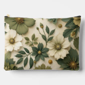 Pochette À Accessoires Toiletry bag green flowers pattern  (Recto)