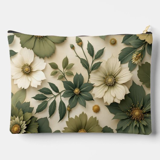 Pochette À Accessoires Toiletry bag green flowers pattern  (Verso)
