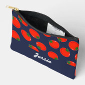 Pochette À Accessoires tomates rouges sur le bleu (Ouvrir)