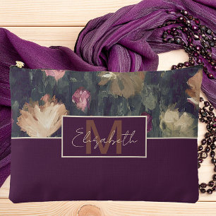 Pochette À Accessoires Tonalités assourdies personnalisées floral vintage