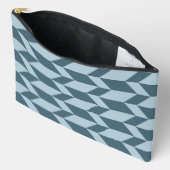 Pochette À Accessoires Tons Bleus Gras Deux Tons Flèche Chevron (Ouvrir)